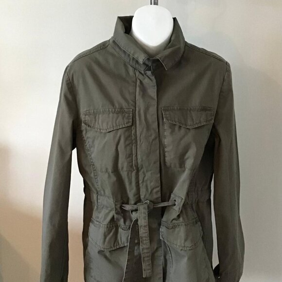 GAP Factory Jackets & Blazers - Gap Utility Jacket Womens M Green Lightweight Drawstring Waist Grunge Chore Barn